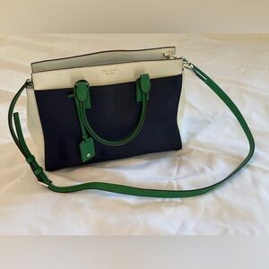 Kate Spade Navy Blue and Green Satchel